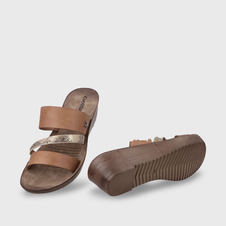 Sandalia Plataforma Dorado Mujer 13221 Gotta-6