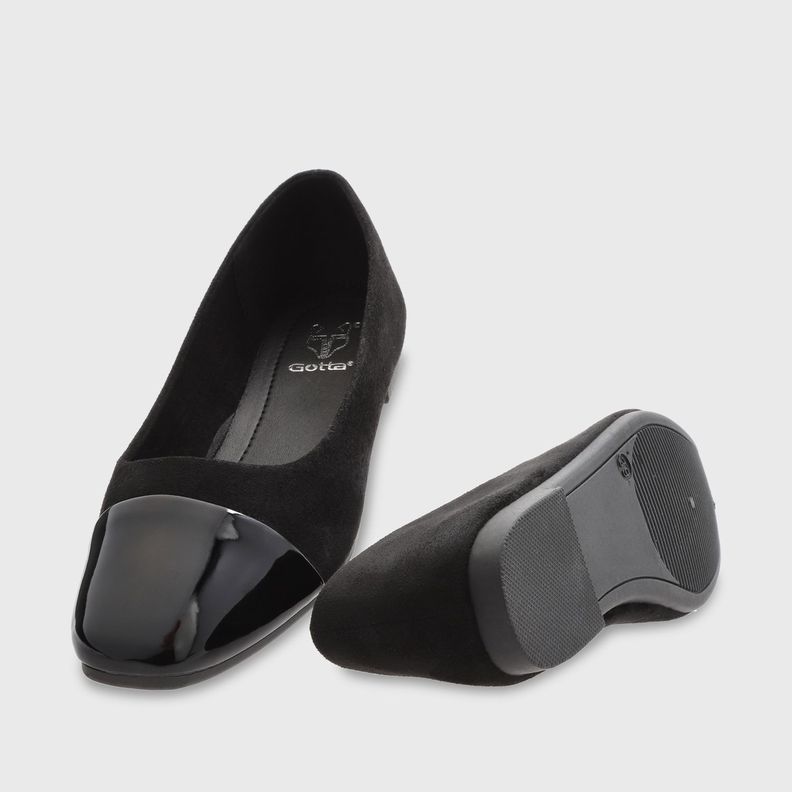 Ballerina Plano Negro Mujer 54020 Gotta-6
