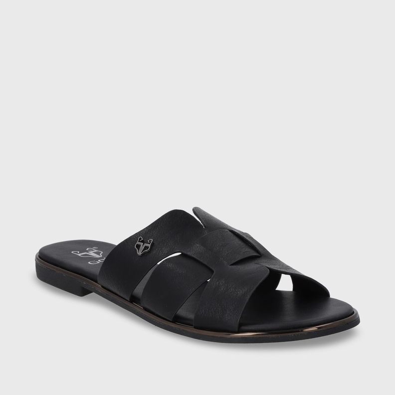 Sandalia Plano Negro Mujer 55210 Gotta-1