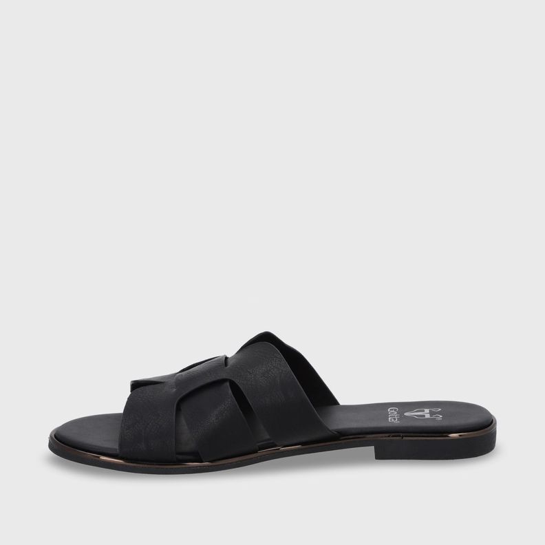 Sandalia Plano Negro Mujer 55210 Gotta-3