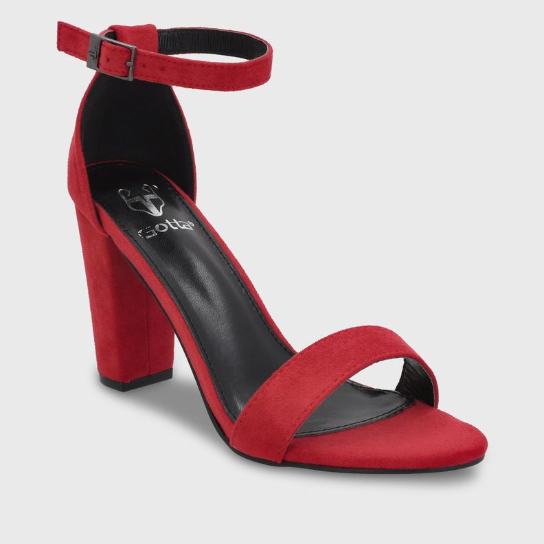 Sandalia Taco Mujer Roja 86123 Gotta-1