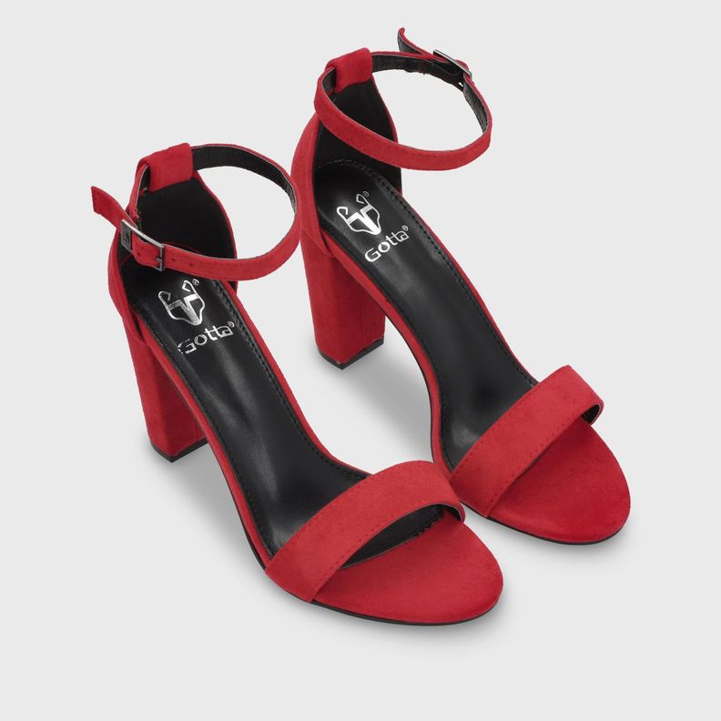 Sandalia Taco Mujer Roja 86123 Gotta-2