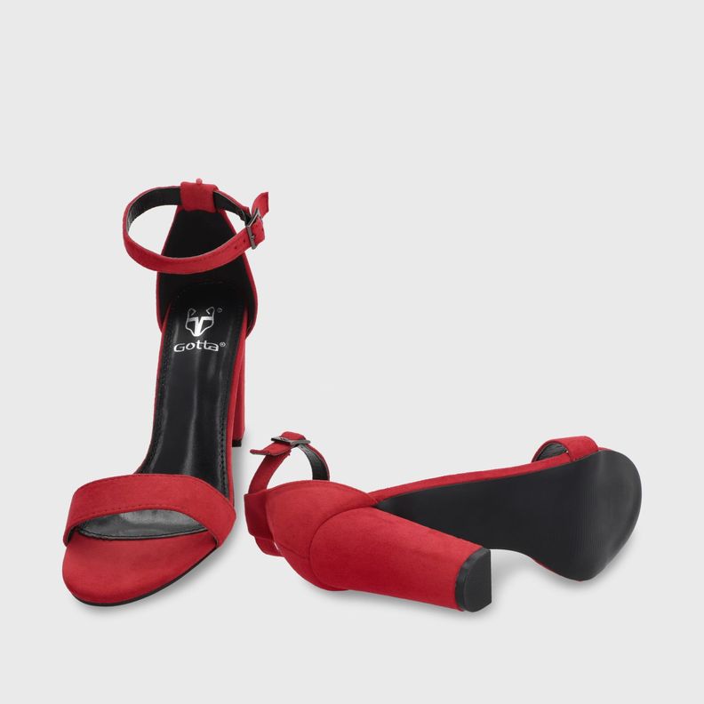 Sandalia Taco Mujer Roja 86123 Gotta-6