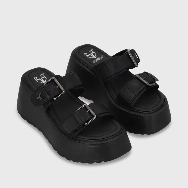 Sandalia Plataforma Negro Mujer 53721 Gotta-2