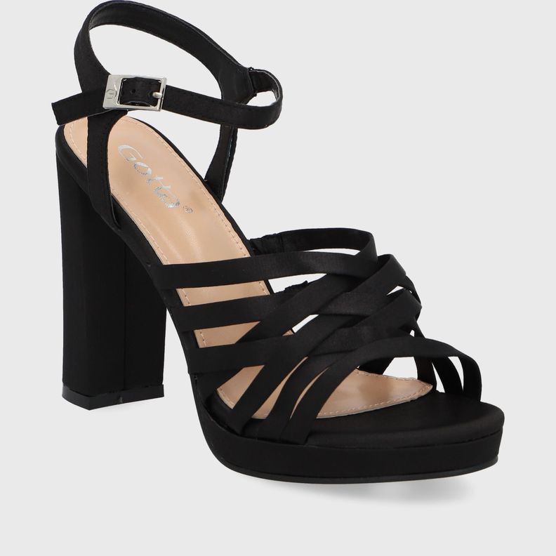 Sandalia Satin Negro Mujer 15837 Gotta-1