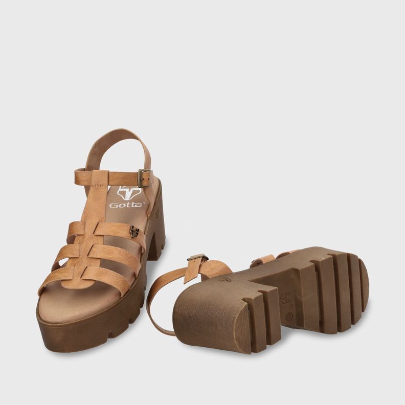 Sandalia Plataforma Beige Mujer 43023 Gotta-6