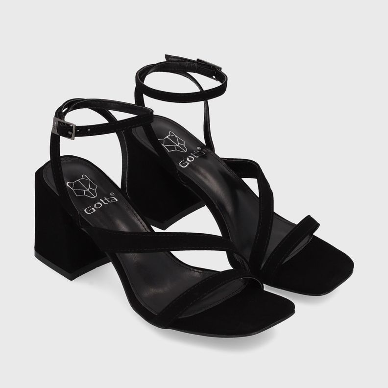 Sandalia Taco Negra Mujer 35132 Gotta-2