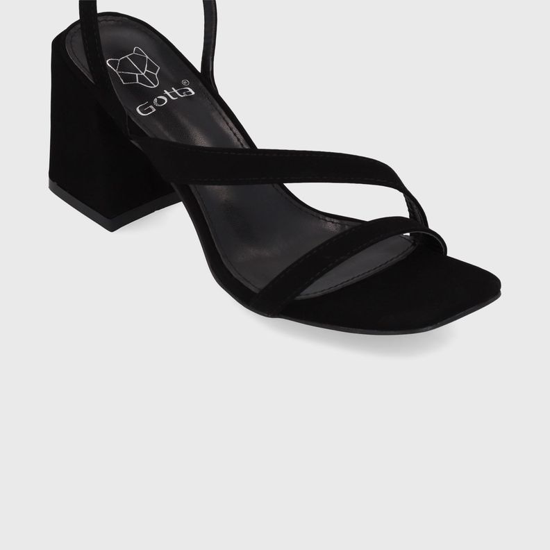 Sandalia Taco Negra Mujer 35132 Gotta-5