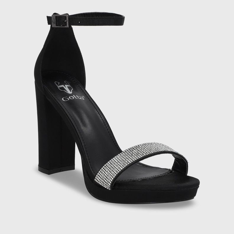 Sandalia Taco Negra Mujer 15835 Gotta-1