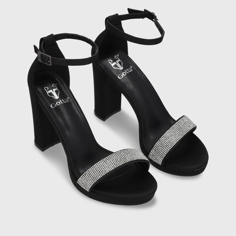 Sandalia Taco Negra Mujer 15835 Gotta-2