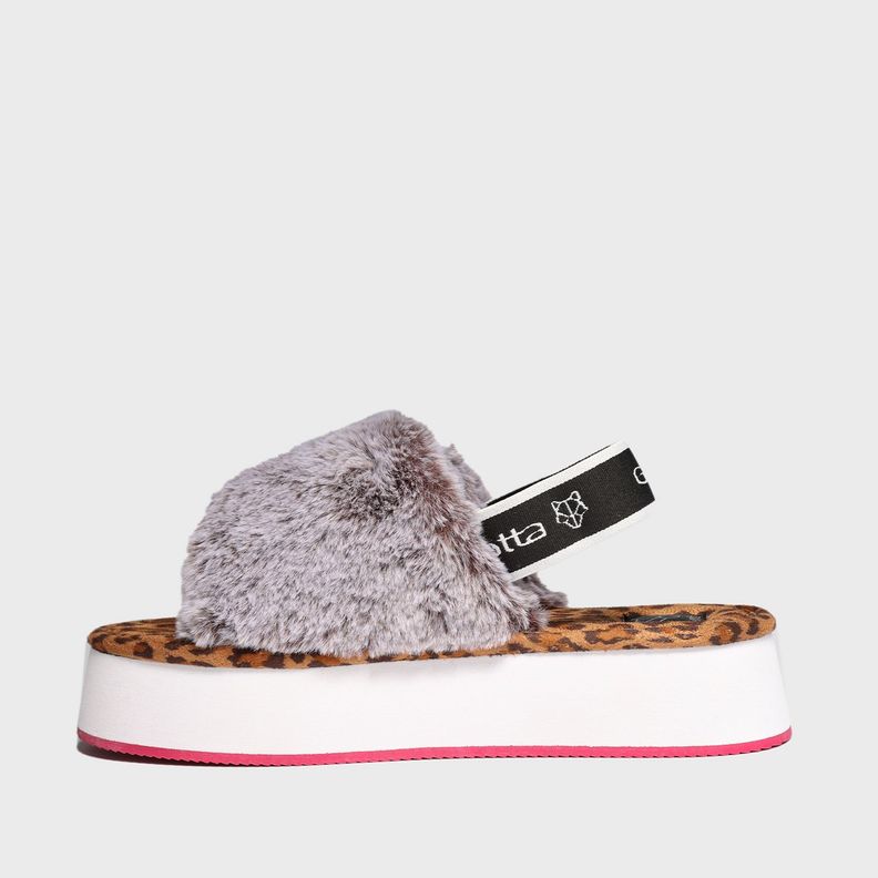Slipper Gris Animal Print Mujer 15313 Gotta-3