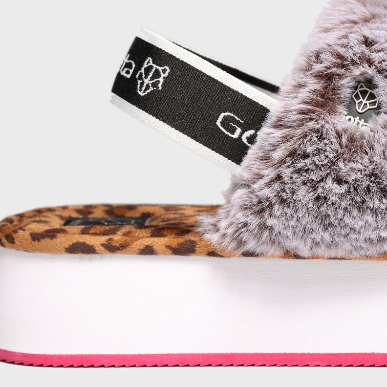 Slipper Gris Animal Print Mujer 15313 Gotta-5