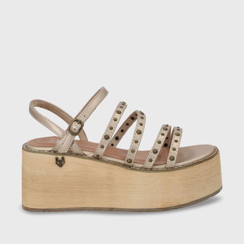Sandalia Plataforma Dorada Mujer 15629 Gotta-0