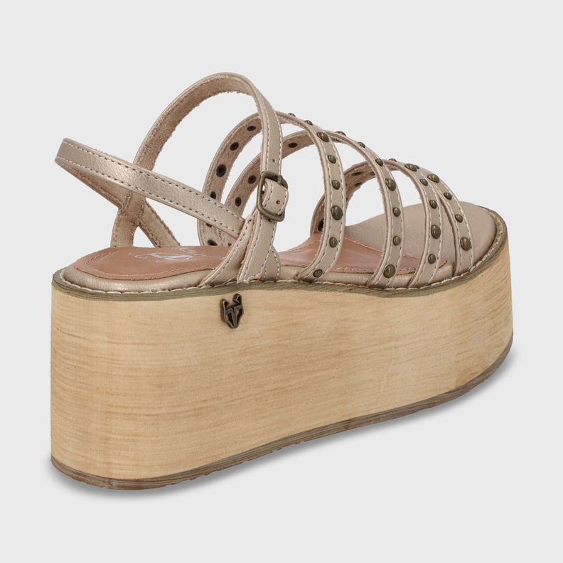 Sandalia Plataforma Dorada Mujer 15629 Gotta-4