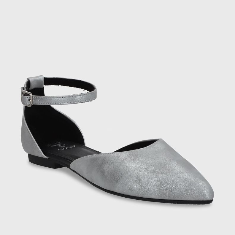 Ballerina Plano Plateado Mujer 54010 Gotta-1