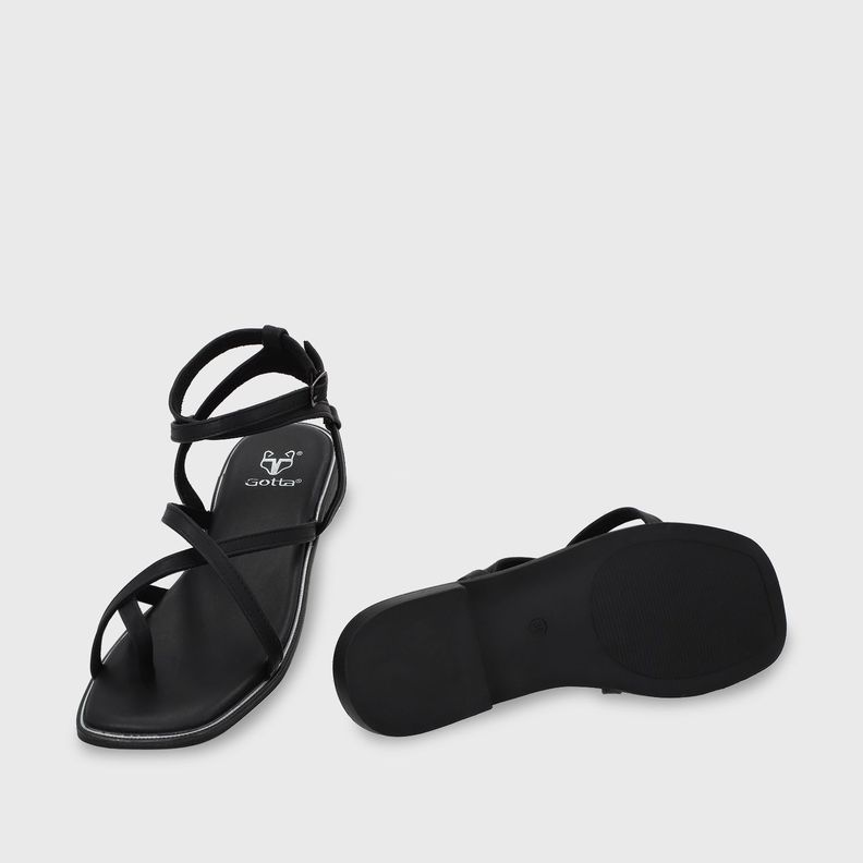 Sandalia Plana Negra Mujer 55221 Gotta-0