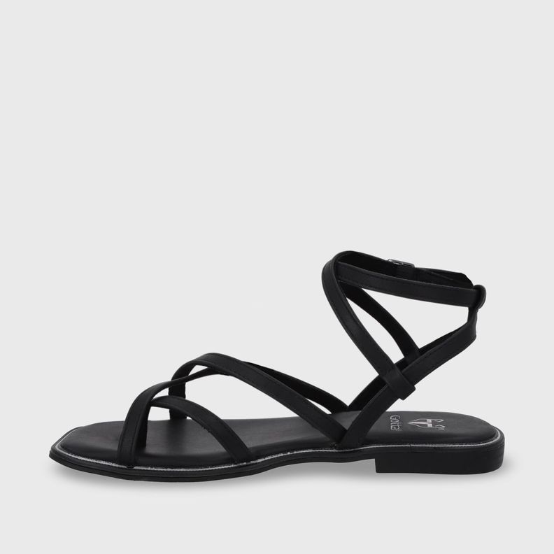 Sandalia Plana Negra Mujer 55221 Gotta-1