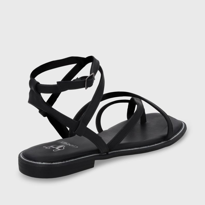 Sandalia Plana Negra Mujer 55221 Gotta-2