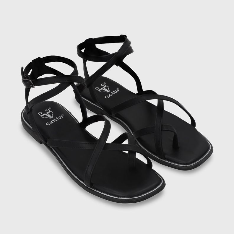 Sandalia Plana Negra Mujer 55221 Gotta-4