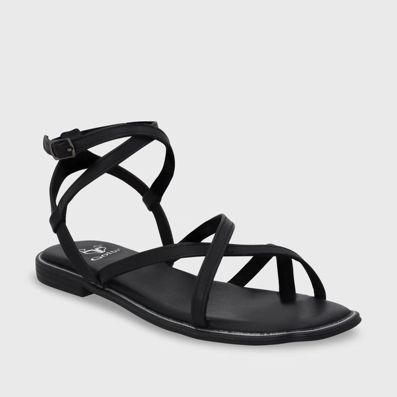 Sandalia Plana Negra Mujer 55221 Gotta-5