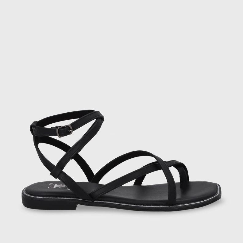 Sandalia Plana Negra Mujer 55221 Gotta-6