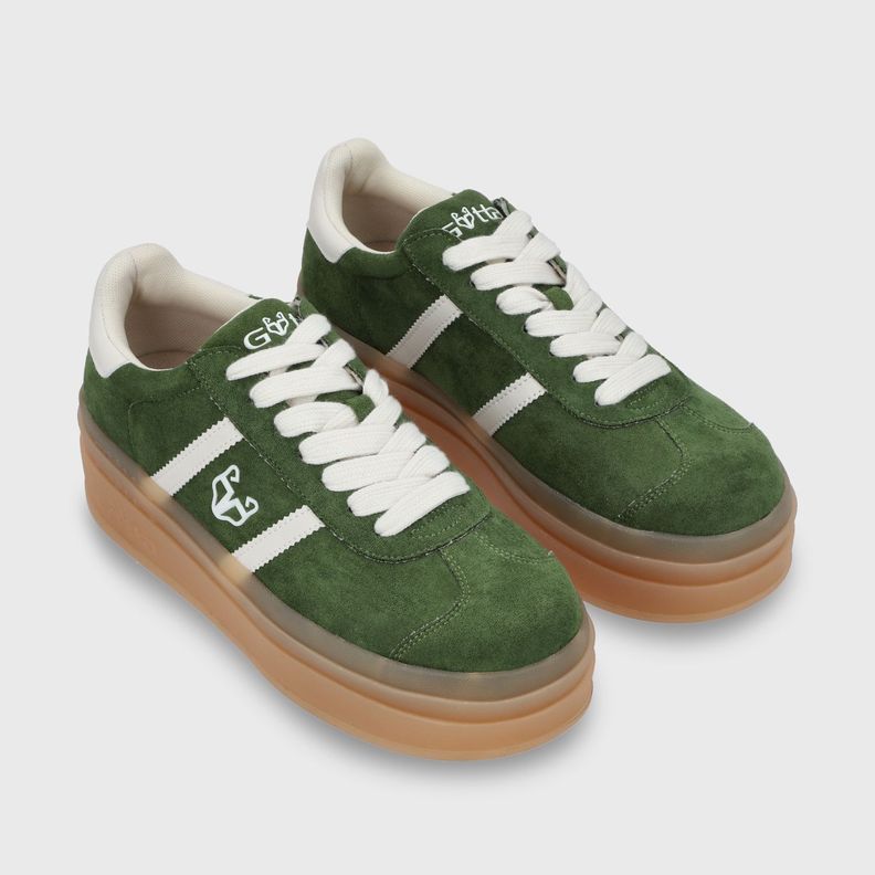 zapatilla Plataforma Verde Mujer 53750 Gotta-2