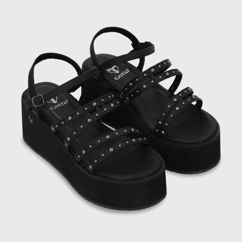 Sandalia Plataforma Negra Mujer 15629 Gotta-2