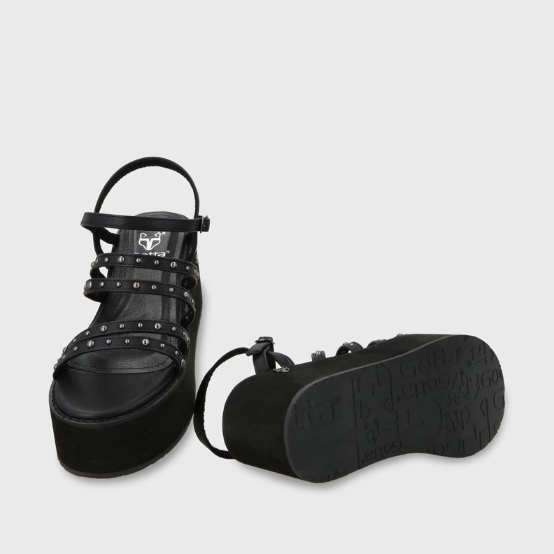 Sandalia Plataforma Negra Mujer 15629 Gotta-6