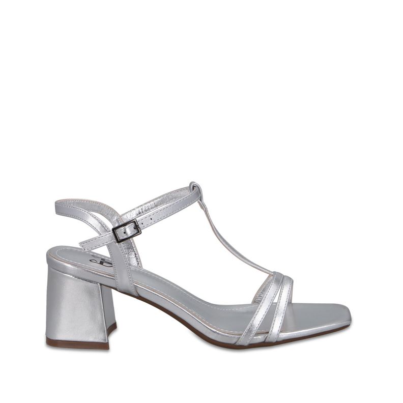 Sandalia Taco Plateada Mujer 64031 Gotta Plateado 35