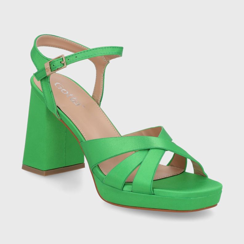Sandalia Taco Verde Mujer 45902 Gotta-1