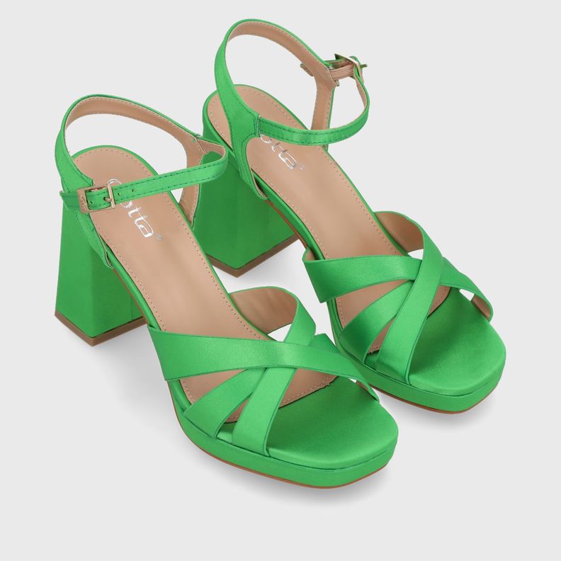 Sandalia Taco Verde Mujer 45902 Gotta-2