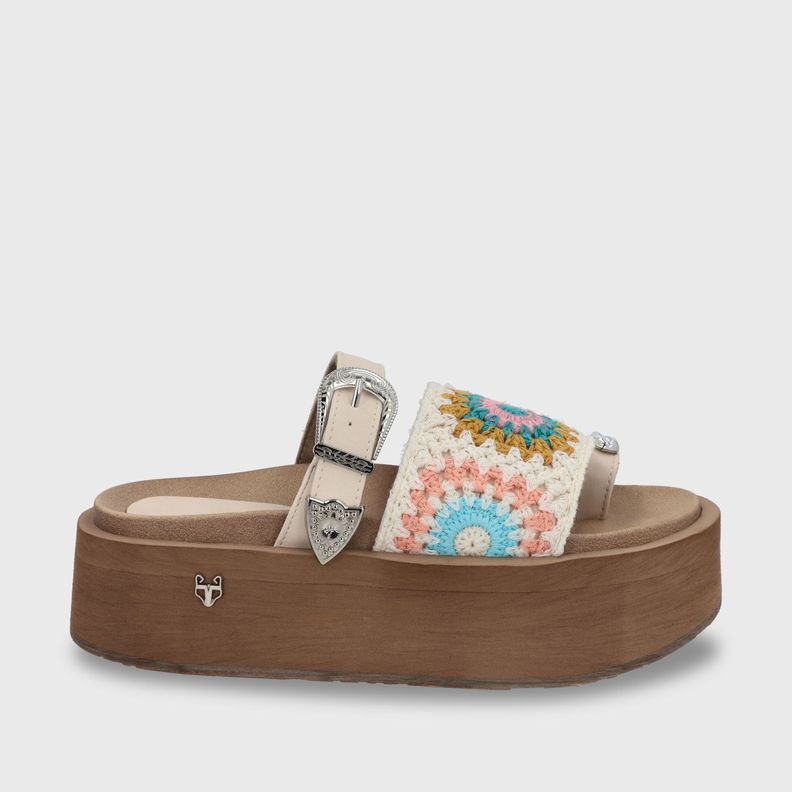 Sandalia Plataforma Multicolor Mujer 55942 Gotta Beige 35