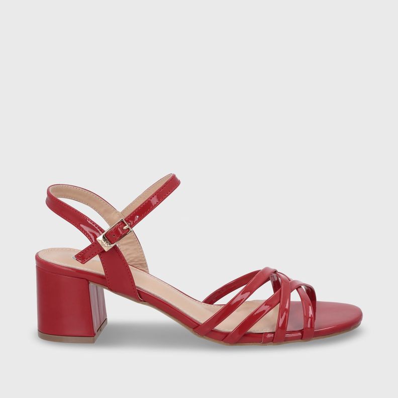 Sandalia Taco Roja Mujer 55901 Gotta-0