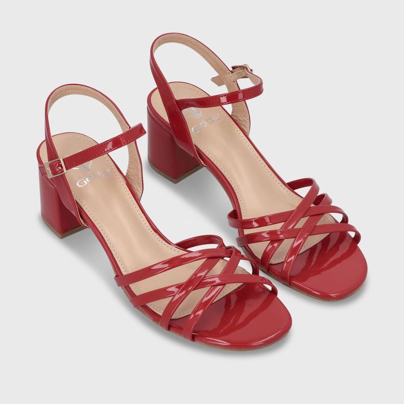 Sandalia Taco Roja Mujer 55901 Gotta-2