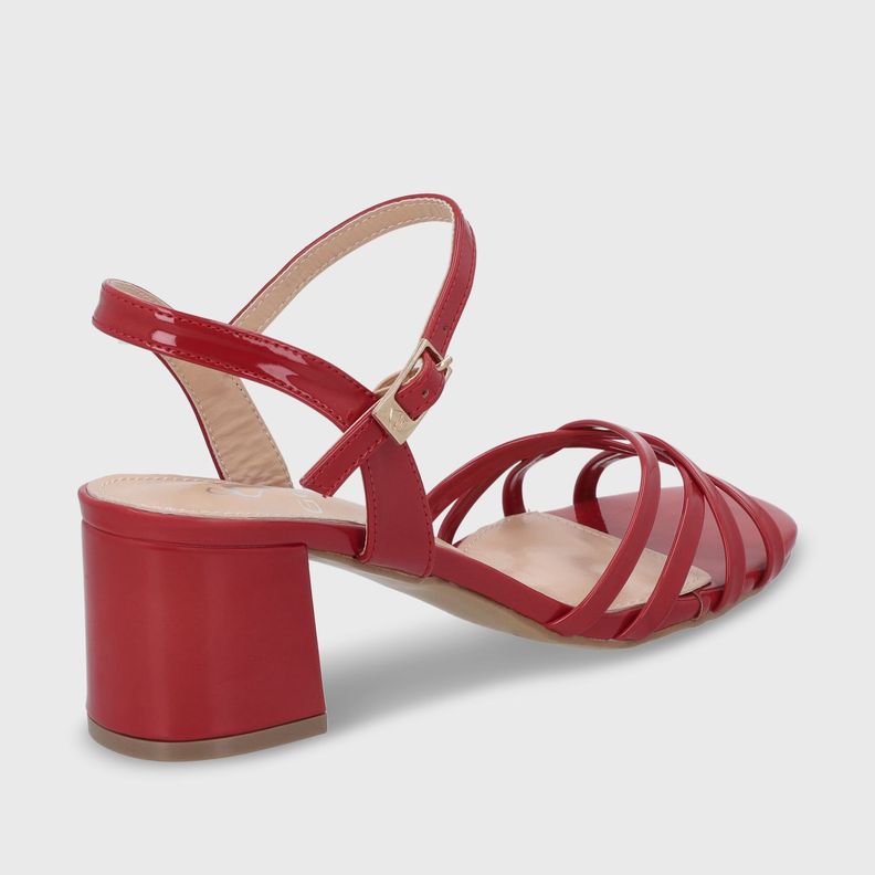 Sandalia Taco Roja Mujer 55901 Gotta-4
