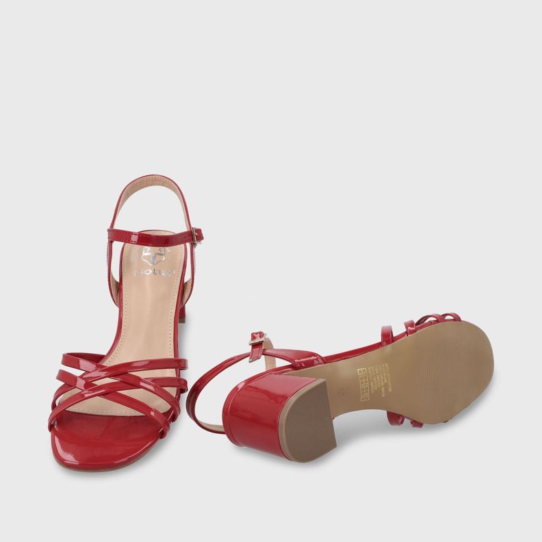 Sandalia Taco Roja Mujer 55901 Gotta-6