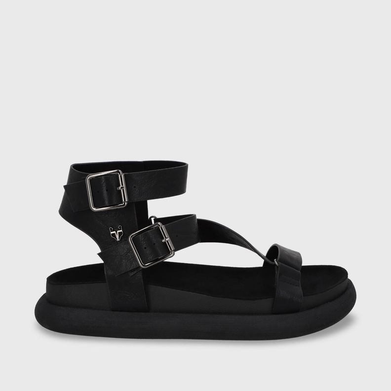 Sandalia Plano Negro Mujer 53702 Gotta-0