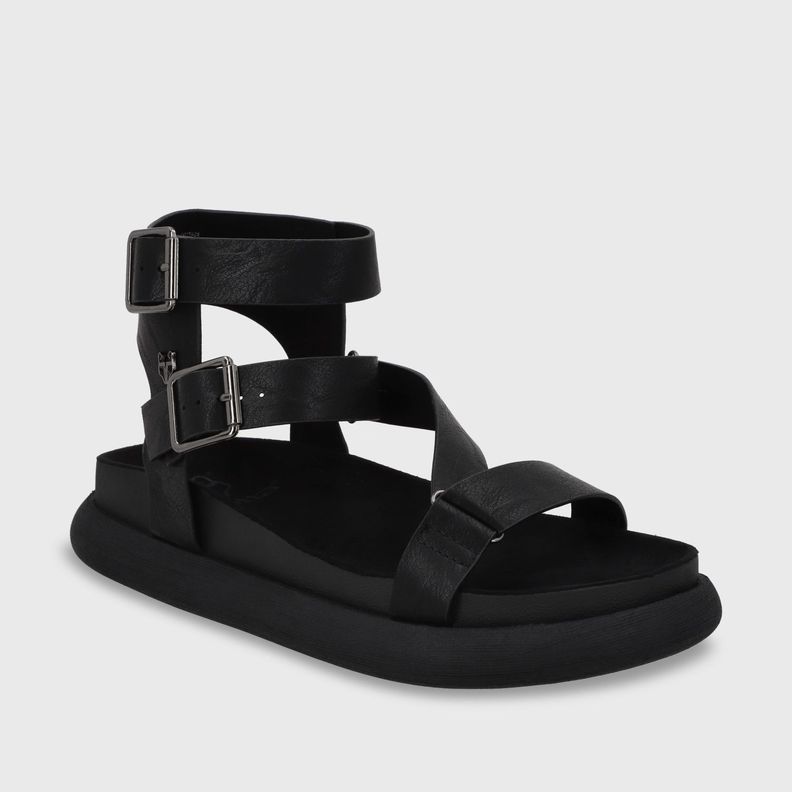 Sandalia Plano Negro Mujer 53702 Gotta-1