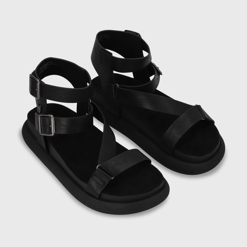 Sandalia Plano Negro Mujer 53702 Gotta-2