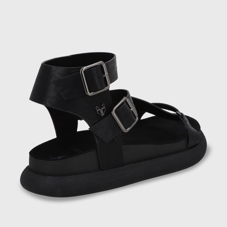 Sandalia Plano Negro Mujer 53702 Gotta-4