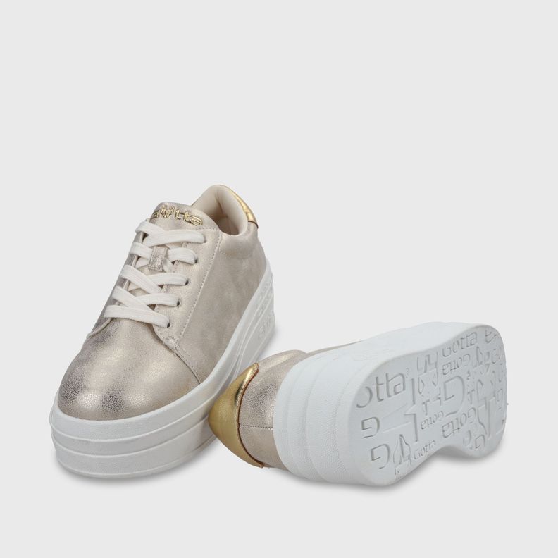 zapatilla Plataforma Oro Mujer 53751 Gotta-6