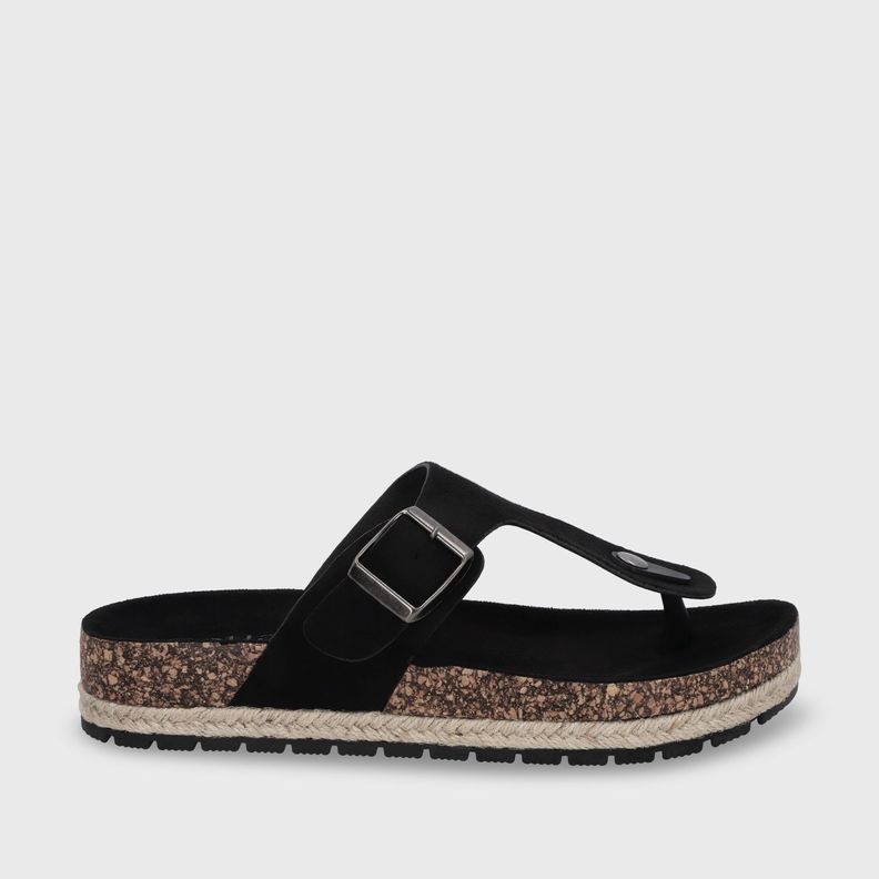 Sandalia Plana Negra Mujer 42011 Gotta-0