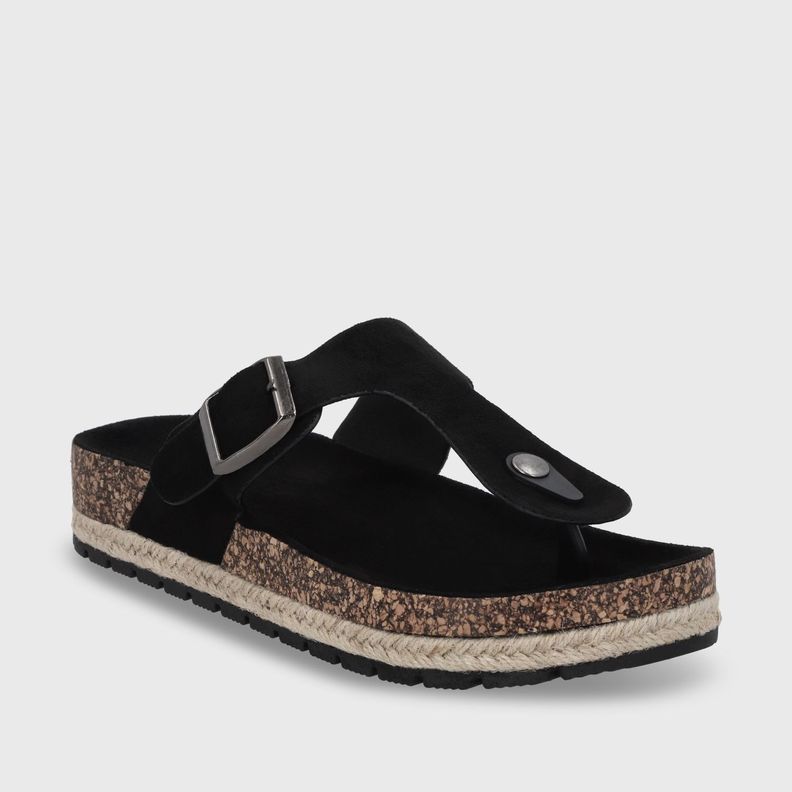 Sandalia Plana Negra Mujer 42011 Gotta-1