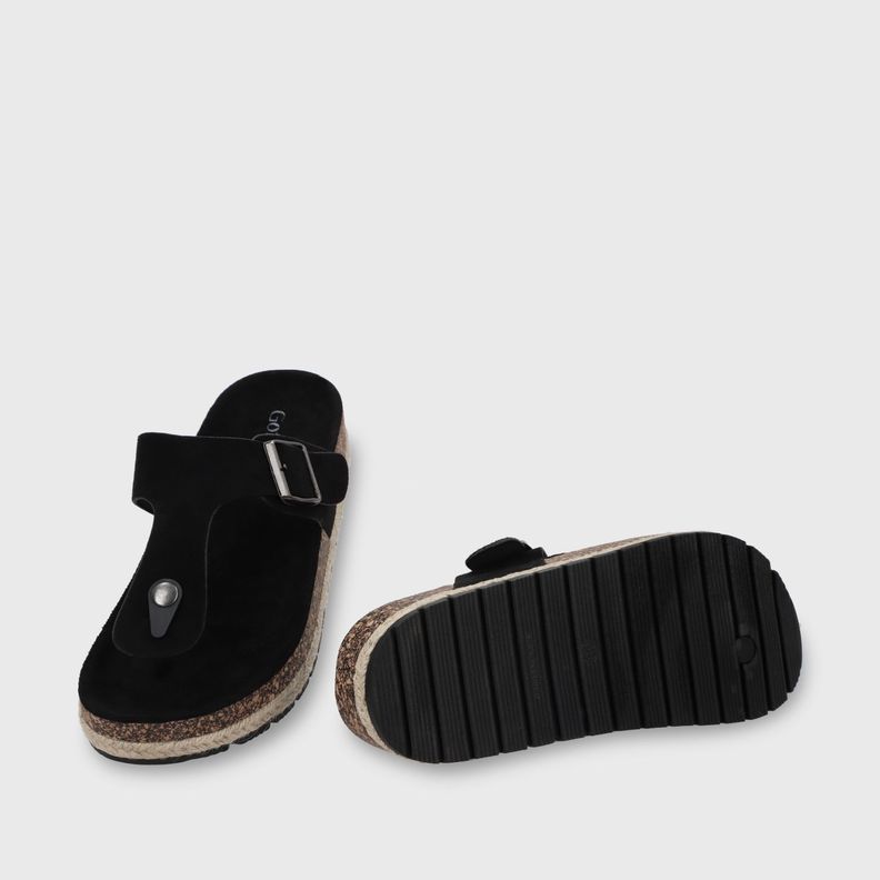 Sandalia Plana Negra Mujer 42011 Gotta-6
