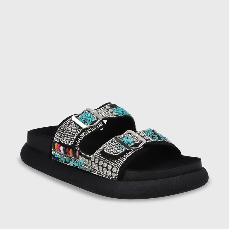 Sandalia Plano Negro Mujer 53705 Gotta-1