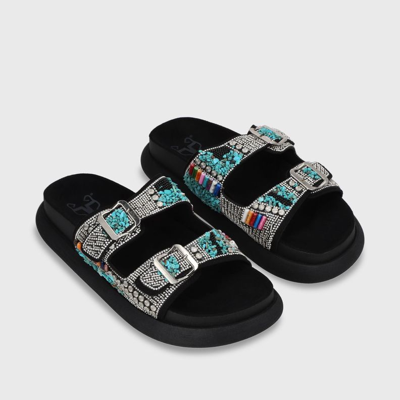 Sandalia Plano Negro Mujer 53705 Gotta-2