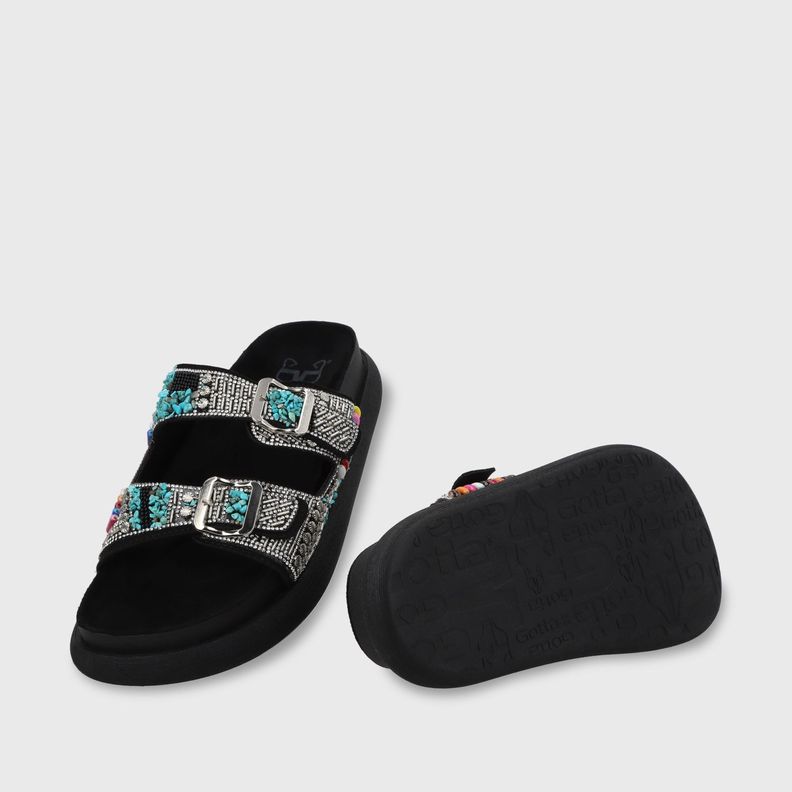Sandalia Plano Negro Mujer 53705 Gotta-6