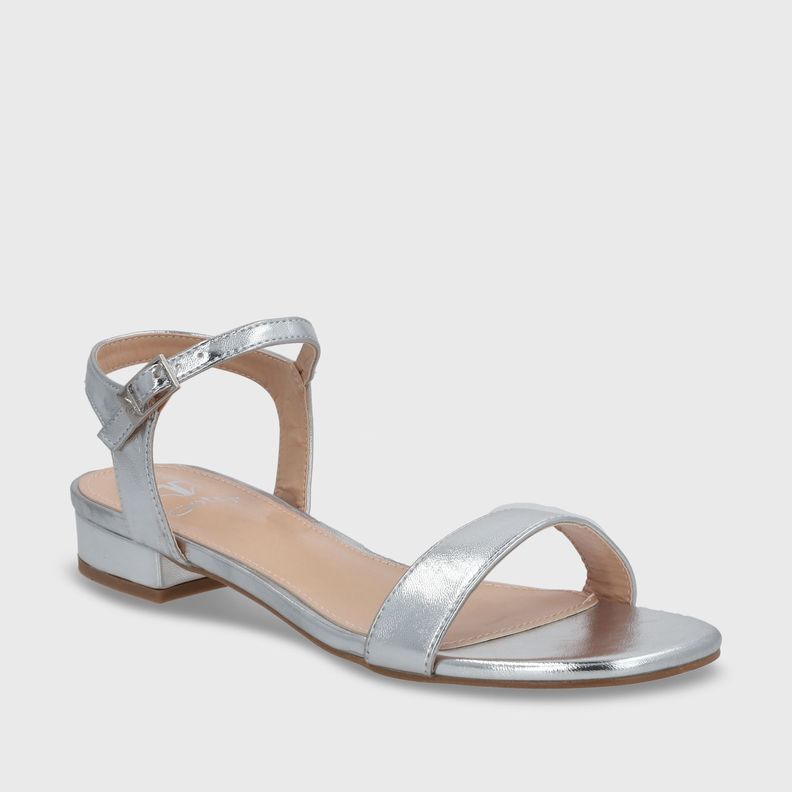 Sandalia Plana Plateada Mujer 55201 Gotta-1