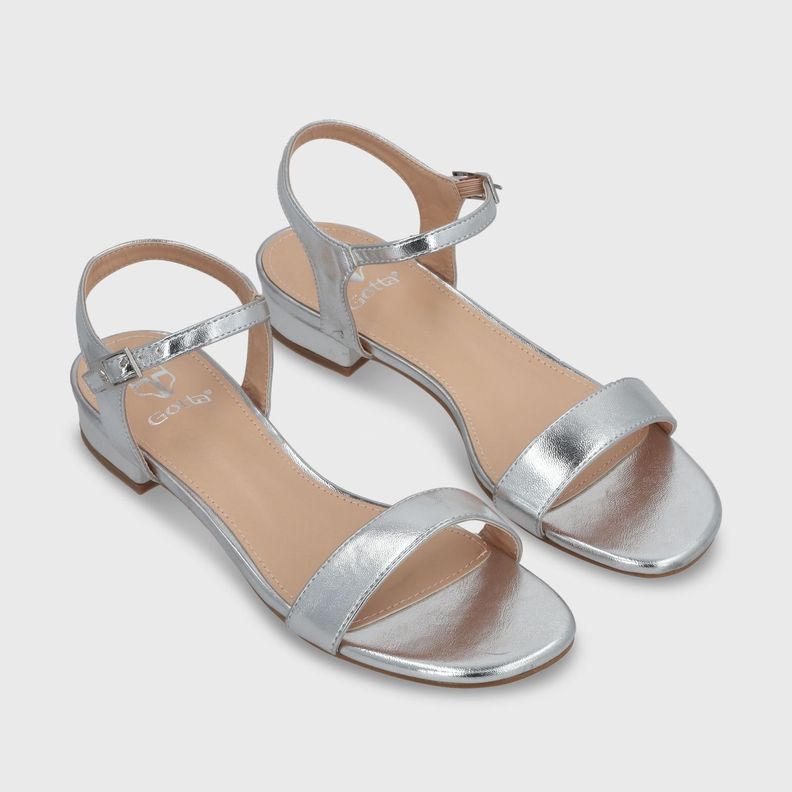 Sandalia Plana Plateada Mujer 55201 Gotta-2