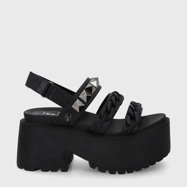Sandalia Plataforma Negra Mujer 15675 Gotta Negro 35